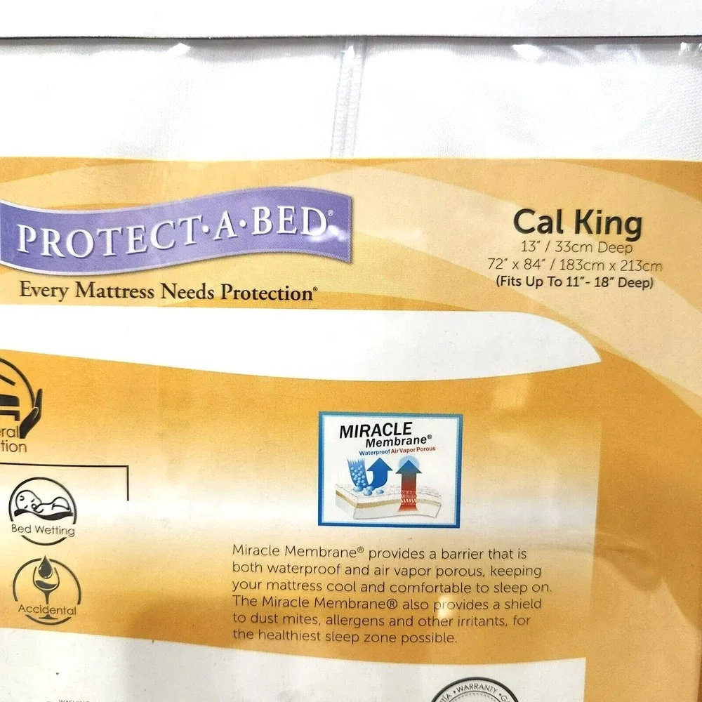 Protect-A-Bed Cal King AllerZip Smooth Mattress‎ Encasement Bedbug Allergy Proof
